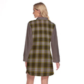 Buchanan Dress Tartan Women's Lapel Shirt Dress With Long Sleeve